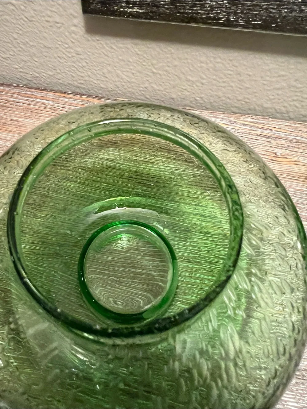 Green Glass Bubble Votive Holders - Set of 3